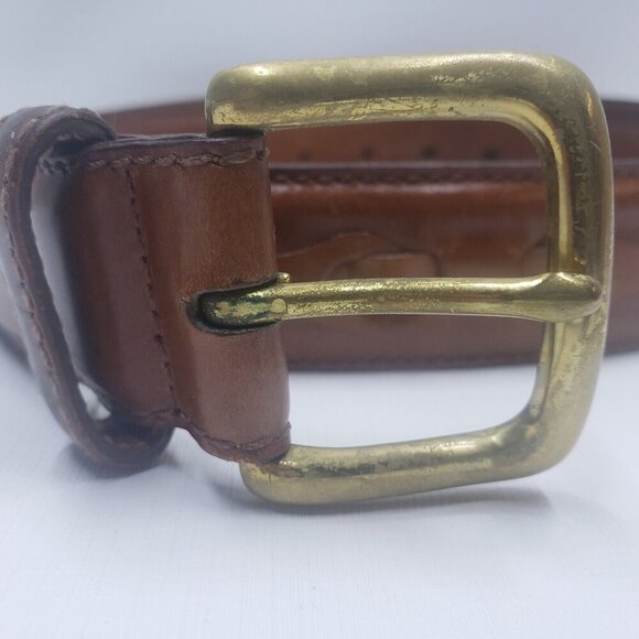 Cole Haan Leather Belt Genuine Leather Brass Buckle 40/100 Made in USA - Picture 3 of 16